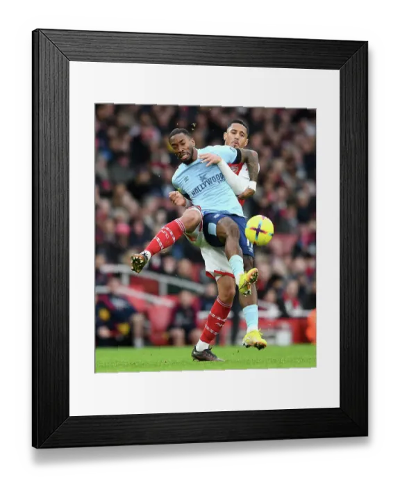 Framed Print : Arsenal vs Brentford: William Saliba vs Ivan Toney Battle at Emirates Stadium, Premier League 2022-23 Framed Print : Arsenal vs Brentford: William Saliba vs Ivan Toney Battle at Emirates Stadium, Premier League 2022-23