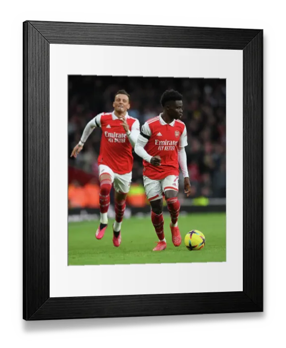 Framed Print : Saka Shines: Arsenal's Star Performer Against Brentford in Premier League 2022-23