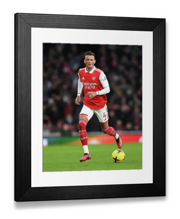 Framed Print : Arsenal's Ben White in Action: Arsenal vs. Brentford, Premier League 2022-23