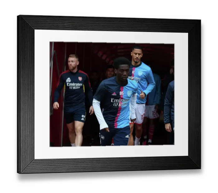 Framed Print : Arsenal FC vs Brentford FC: Amaro Cozier-Duberry Pre-Match at Emirates Stadium (Premier League 2022-23)