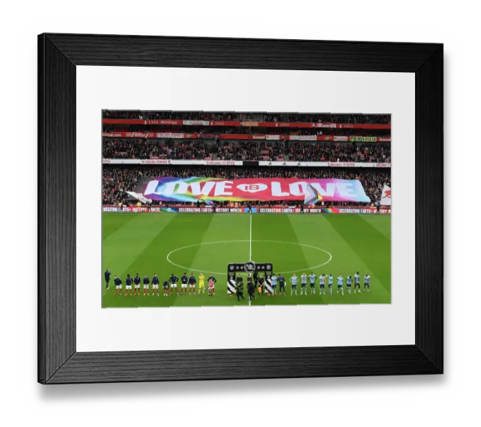 Framed Print : Arsenal and Brentford Players Unite Before Premier League Clash at Emirates Stadium Framed Print : Arsenal and Brentford Players Unite Before Premier League Clash at Emirates Stadium