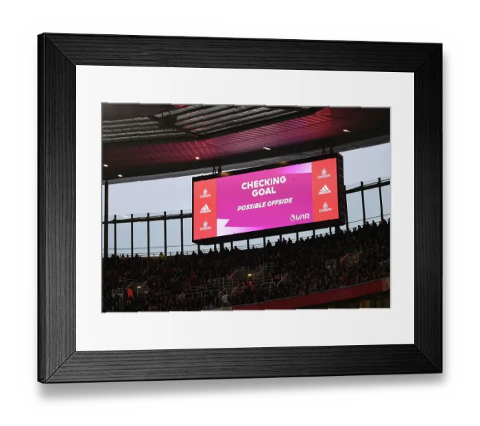 Framed Print : Arsenal vs. Brentford: VAR Decision Under Scrutiny in Premier League Clash Framed Print : Arsenal vs. Brentford: VAR Decision Under Scrutiny in Premier League Clash