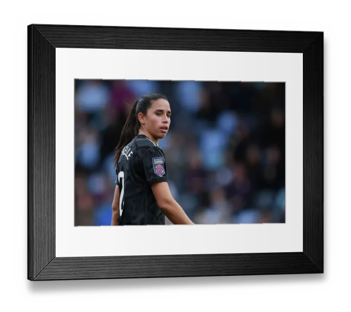 Framed Print : Arsenal's Rafaelle Souza Stands Strong Against Manchester City in FA Women's Super League Clash Framed Print : Arsenal's Rafaelle Souza Stands Strong Against Manchester City in FA Women's Super League Clash