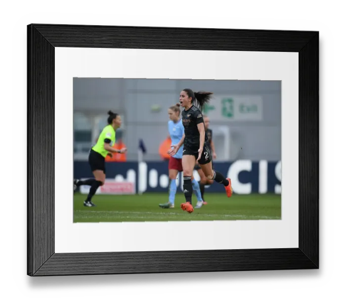 Framed Print : Arsenal Women's Star Rafaelle Souza Scores First Goal in Manchester City Showdown Framed Print : Arsenal Women's Star Rafaelle Souza Scores First Goal in Manchester City Showdown