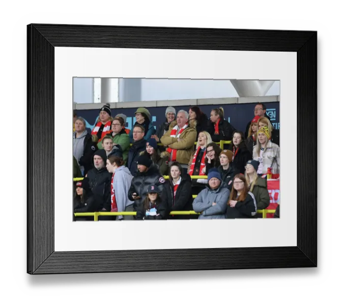 Framed Print : Arsenal Fans at Manchester City vs. Arsenal - FA Women's Super League Clash