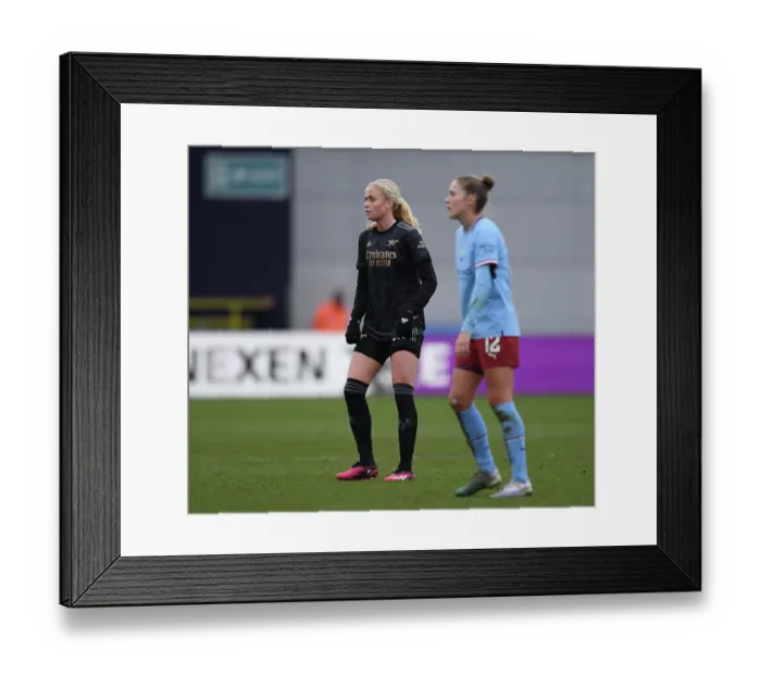 Framed Print : Arsenal's Kathrine Kuhl Goes Head-to-Head with Manchester City in FA Women's Super League Clash Framed Print : Arsenal's Kathrine Kuhl Goes Head-to-Head with Manchester City in FA Women's Super League Clash