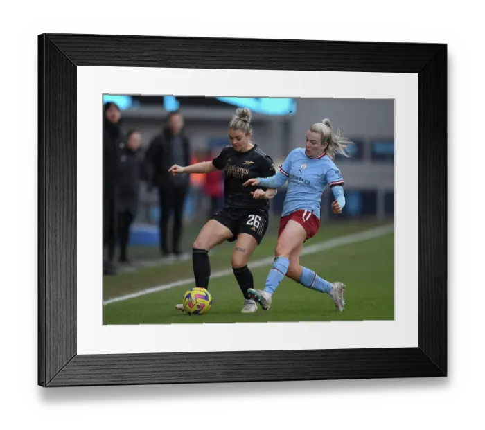 Framed Print : Manchester Derby: FA Women's Super League Showdown - Arsenal vs. Manchester City