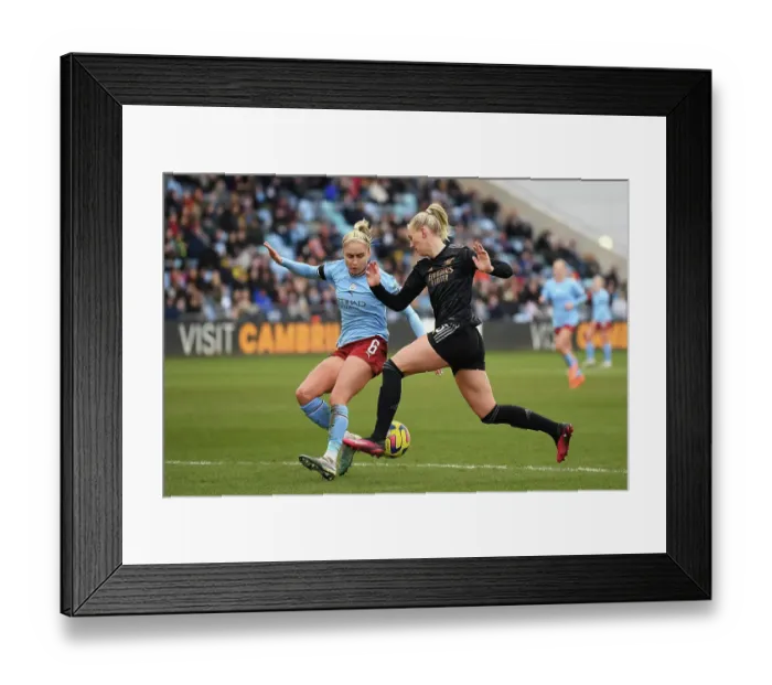 Framed Print : Battle of the Captains: Stina Blackstenius vs. Steph Houghton - Manchester City vs. Arsenal, FA Women's Super League Framed Print : Battle of the Captains: Stina Blackstenius vs. Steph Houghton - Manchester City vs. Arsenal, FA Women's Super League