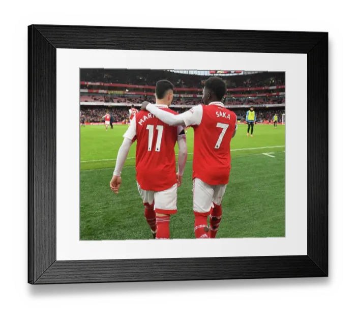 Framed Print : Arsenal's Martinelli and Saka Shine: Arsenal vs Brentford, Premier League 2022-23