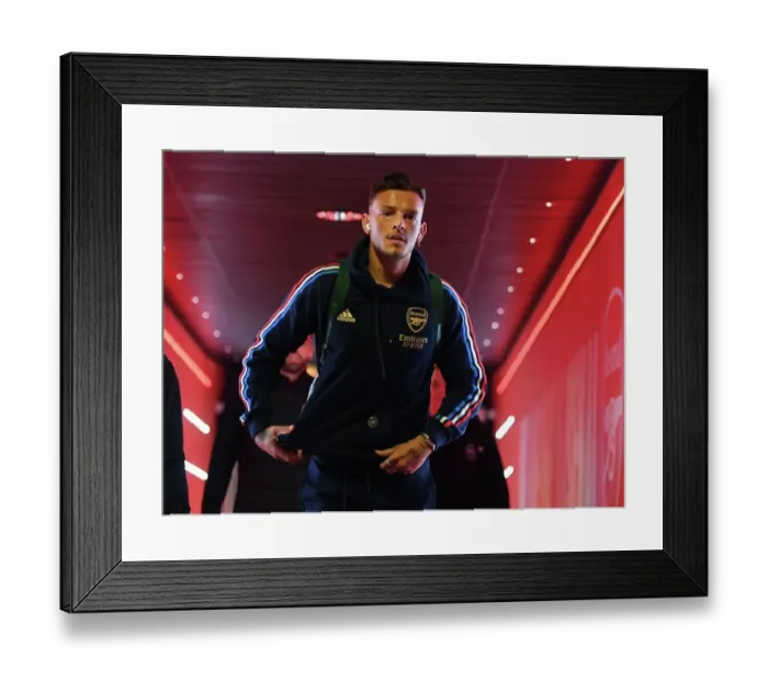 Framed Print : Arsenal's Ben White Arrives at Emirates Stadium Ahead of Arsenal v Brentford Premier League Clash (2022-23)