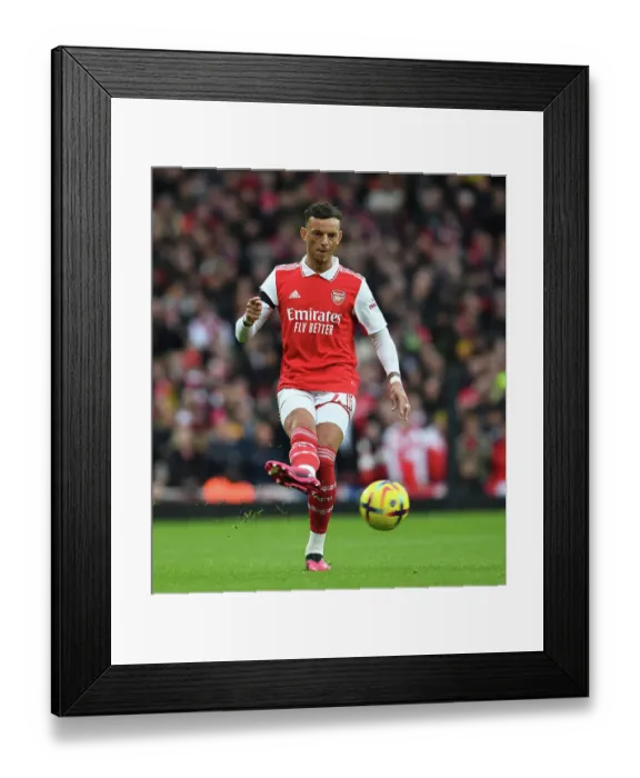 Framed Print : Arsenal's Ben White in Action: Arsenal vs. Brentford, Premier League 2022-23