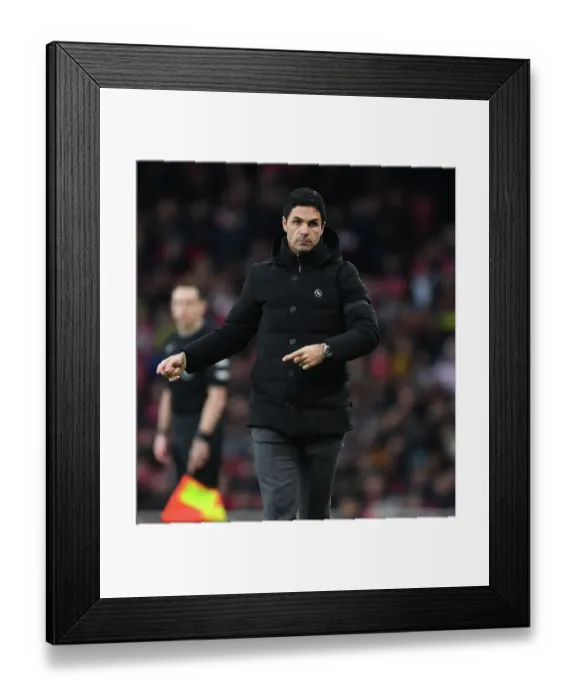 Framed Print : Mikel Arteta Leads Arsenal in Premier League Battle Against Brentford Framed Print : Mikel Arteta Leads Arsenal in Premier League Battle Against Brentford