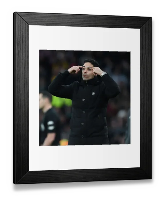 Framed Print : Mikel Arteta Leads Arsenal Against Brentford in Premier League Showdown