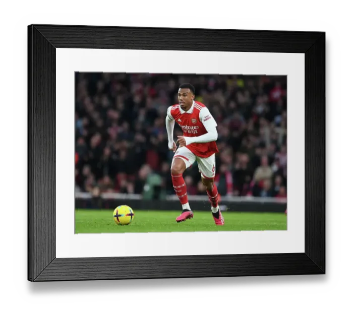 Framed Print : Gabriel's Showdown: Arsenal vs. Brentford at Emirates Stadium Framed Print : Gabriel's Showdown: Arsenal vs. Brentford at Emirates Stadium