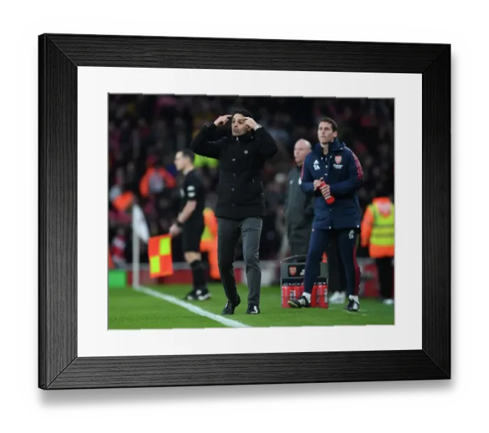 Framed Print : Mikel Arteta Leads Arsenal Against Brentford in Premier League Showdown