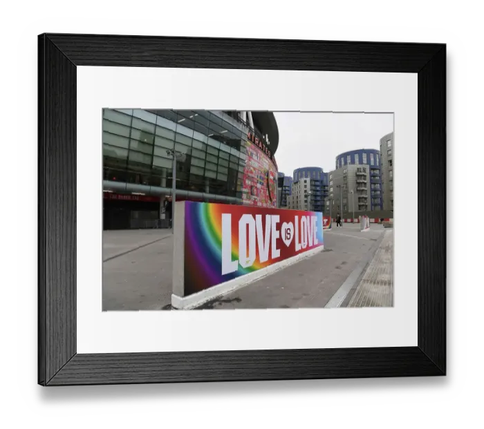 Framed Print : Arsenal vs. Brentford: Love is Love at Emirates Stadium, Premier League 2022-23