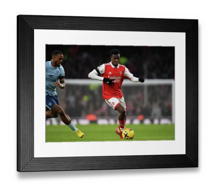 Framed Print : Arsenal's Eddie Nketiah Scores Against Brentford in Premier League Clash at Emirates Stadium Framed Print : Arsenal's Eddie Nketiah Scores Against Brentford in Premier League Clash at Emirates Stadium