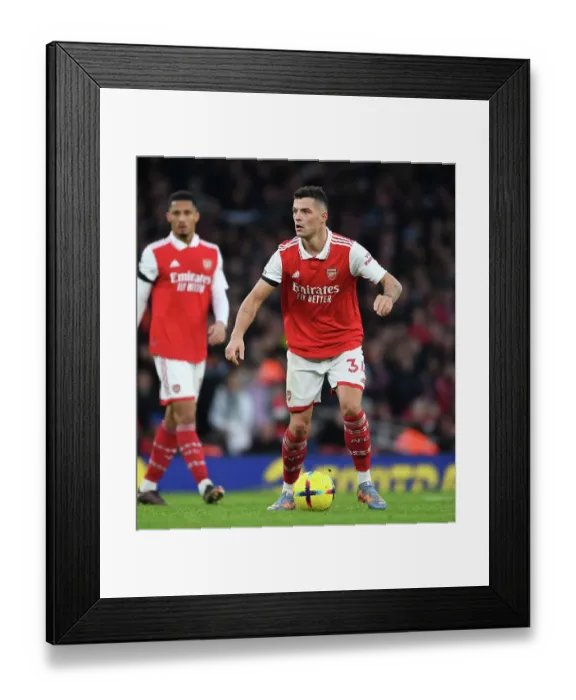 Framed Print : Granit Xhaka: Arsenal's Midfield Masterclass vs. Brentford Framed Print : Granit Xhaka: Arsenal's Midfield Masterclass vs. Brentford