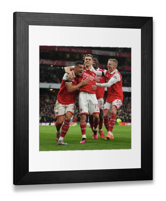 Framed Print : Arsenal Celebrate: Trossard's Goal Against Brentford in Premier League Action Framed Print : Arsenal Celebrate: Trossard's Goal Against Brentford in Premier League Action