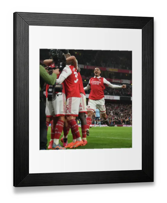 Framed Print : Arsenal's Saliba Scores: Arsenal FC vs Brentford FC, Premier League 2022-23