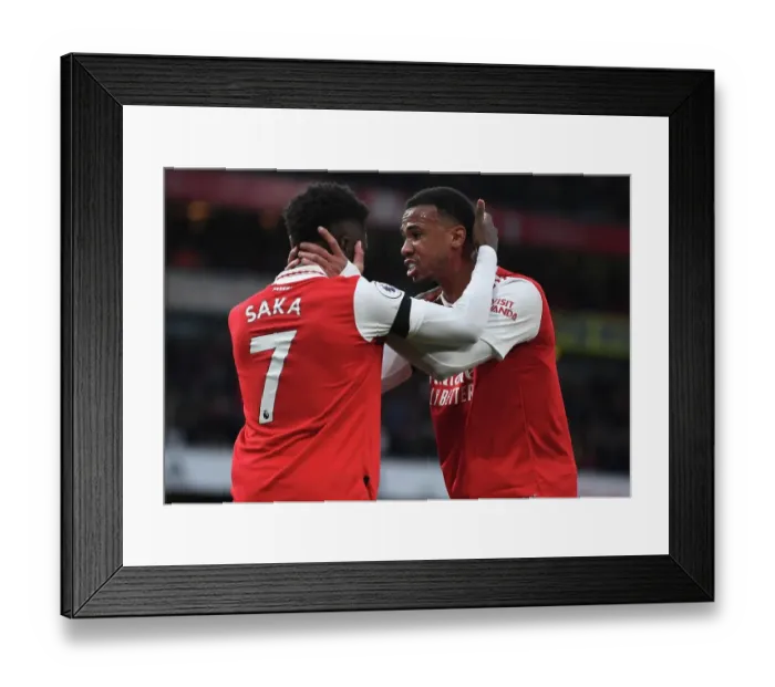 Framed Print : Arsenal's Saka and Gabriel in Action against Brentford, Premier League 2022-23 Framed Print : Arsenal's Saka and Gabriel in Action against Brentford, Premier League 2022-23