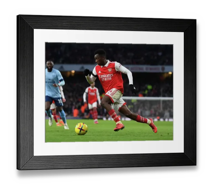 Framed Print : Arsenal's Eddie Nketiah in Action: Arsenal vs Brentford, 2022-23 Premier League