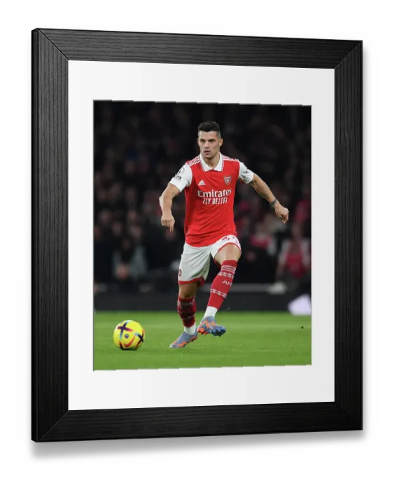 Framed Print : Granit Xhaka: In Action for Arsenal Against Manchester City, Premier League 2022-23