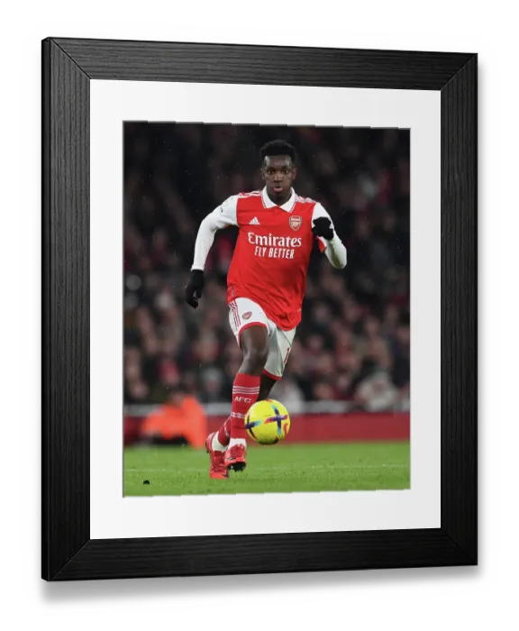 Framed Print : Arsenal's Eddie Nketiah Faces Off Against Manchester City in Intense Premier League Showdown