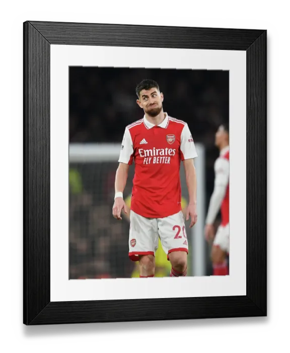 Framed Print : Arsenal's Jorginho Faces Off Against Manchester City in Intense Premier League Showdown (2022-23)