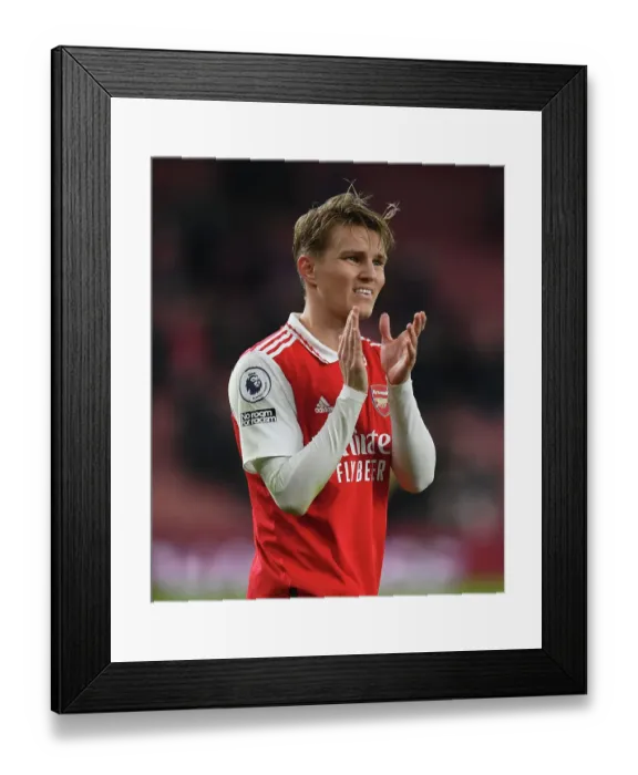 Framed Print : Arsenal's Martin Ødegaard Reacts After Arsenal FC vs Manchester City, Premier League 2022-23