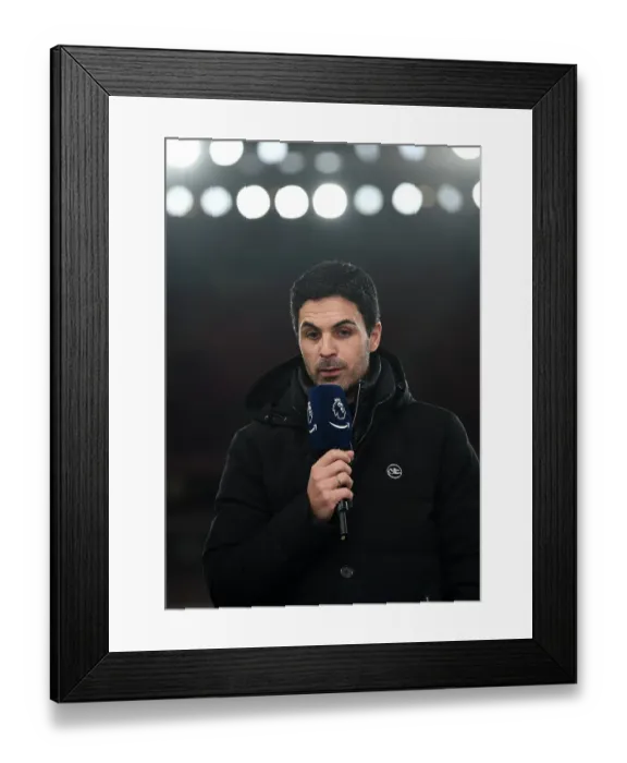 Framed Print : Mikel Arteta: Focused and Ready - Arsenal vs Manchester City, Premier League 2022-23