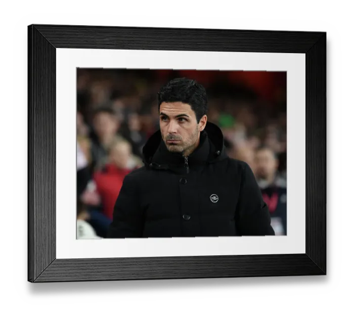 Framed Print : Mikel Arteta: Arsenal Manager's Intense Pre-Match Preparation Ahead of Arsenal vs Manchester City Showdown, Premier League 2022-23