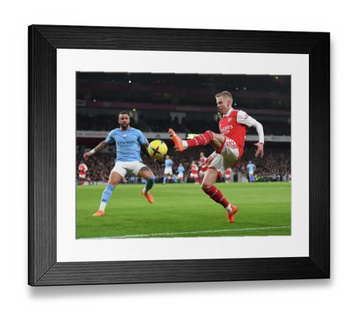 Framed Print : Zinchenko Shines: Arsenal Stuns Manchester City in Premier League Showdown (2022-23)