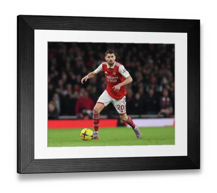 Framed Print : Jorginho Goes Head-to-Head with Manchester City: Arsenal vs. City Showdown
