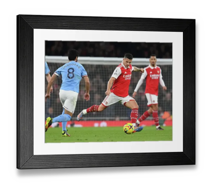 Framed Print : Arsenal vs Manchester City: Xhaka vs Gundogan Clash in Premier League Showdown