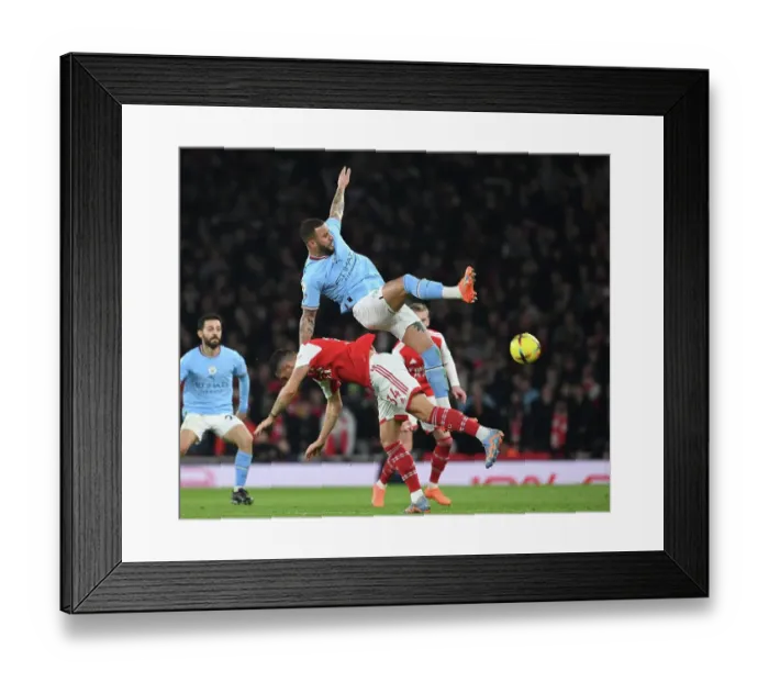 Framed Print : Intense Rivalry: Xhaka vs Walker - Arsenal vs Manchester City: A Battle at Emirates Framed Print : Intense Rivalry: Xhaka vs Walker - Arsenal vs Manchester City: A Battle at Emirates