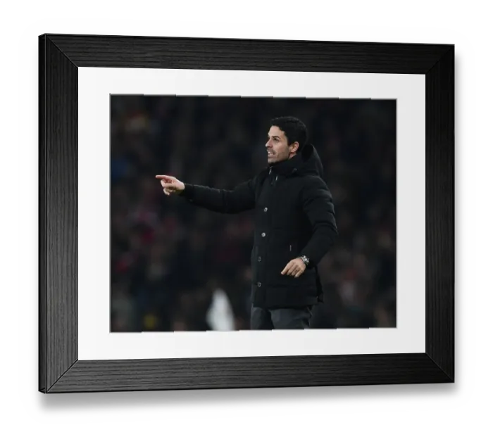 Framed Print : Arsenal vs. Manchester City: Mikel Arteta Goes Head-to-Head with Rivals (2022-23)