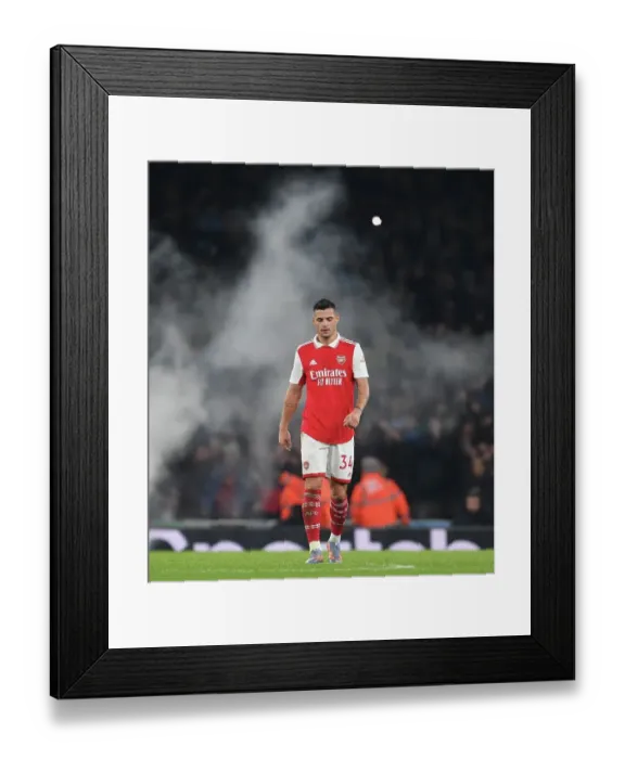 Framed Print : Granit Xhaka: Arsenal vs Manchester City, Premier League 2022-23 - In Action Framed Print : Granit Xhaka: Arsenal vs Manchester City, Premier League 2022-23 - In Action