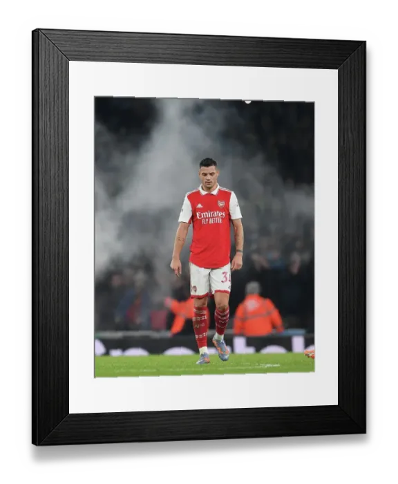 Framed Print : Granit Xhaka in Action: Arsenal vs Manchester City, Premier League 2022-23 Framed Print : Granit Xhaka in Action: Arsenal vs Manchester City, Premier League 2022-23
