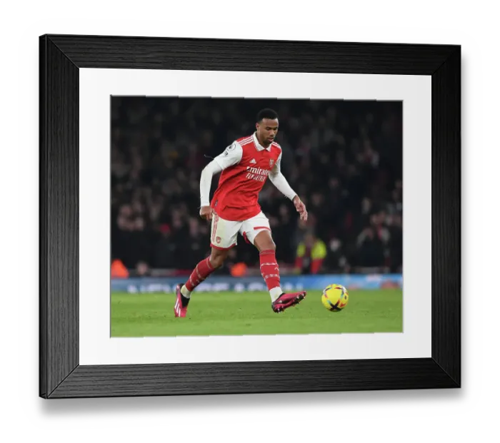 Framed Print : Gabriel Faces Manchester City: Arsenal vs. Manchester City, Premier League 2022-23