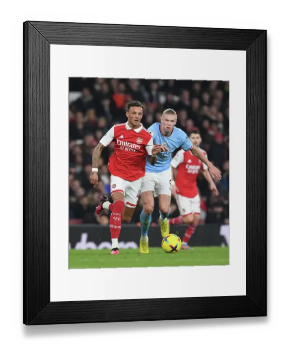 Framed Print : Arsenal vs Manchester City: Battle of the Titans - Haaland vs White in the Premier League