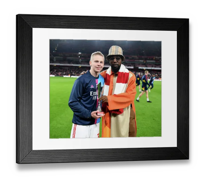 Framed Print : Arsenal's Zinchenko Honored as Player of the Month vs. Manchester City