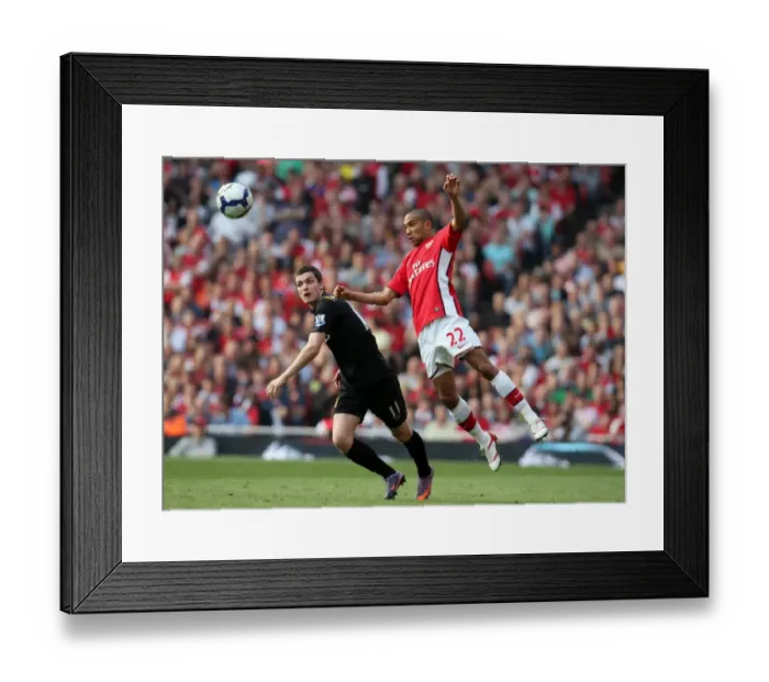 Framed Print : Gael Clichy (Arsenal) Adam Johnson (Man City). Arsenal 0: 0 Manchester City