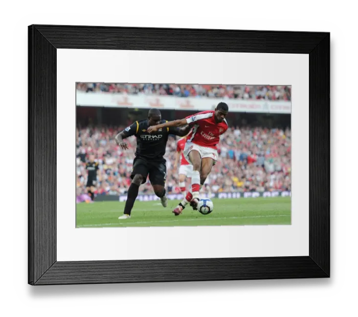 Framed Print : Abou Diaby (Arsenal) Micah Richards (Man City). Arsenal 0: 0 Manchester City Framed Print : Abou Diaby (Arsenal) Micah Richards (Man City). Arsenal 0: 0 Manchester City