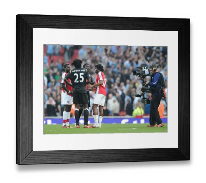 Framed Print : Emmanuel Eboue and Alex Song (Arsenal) Kolo Toure and Emmanuel Adebayor (Man City) Framed Print : Emmanuel Eboue and Alex Song (Arsenal) Kolo Toure and Emmanuel Adebayor (Man City)