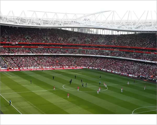 Emirates Stadium, Manchester City kick off at the start of the match. Arsenal 0