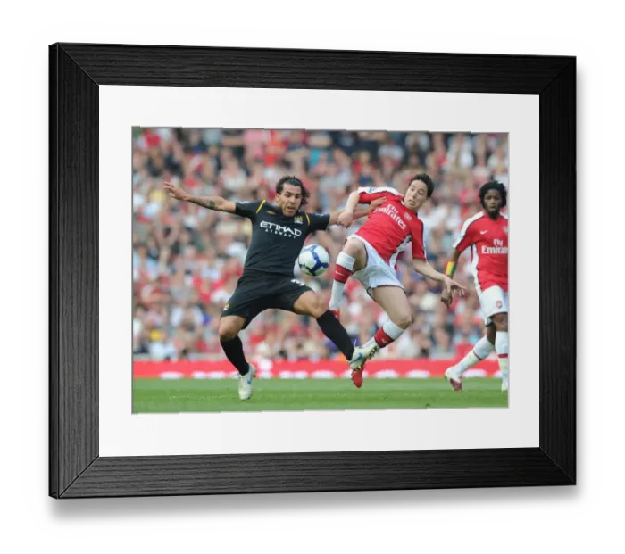 Framed Print : Nasri vs Tevez: Stalemate at Emirates as Arsenal and Manchester City Draw