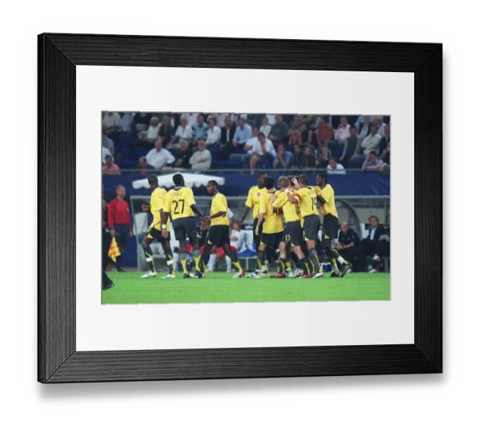 Framed Print : Arsenal players celebrate the 2nd goal scored by Tomas Rosicky