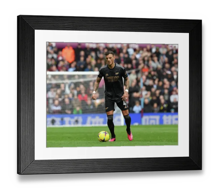Framed Print : Arsenal's Ben White in Action: Premier League Clash at Aston Villa (2022-23)