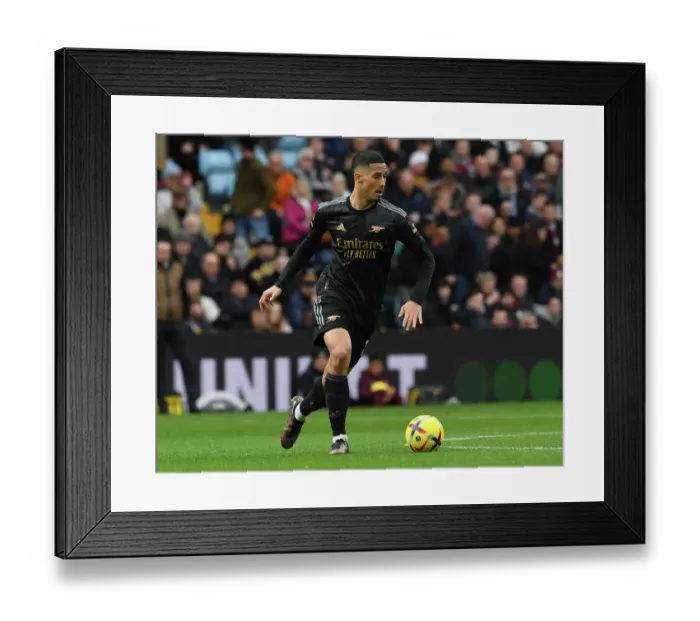 Framed Print : William Saliba in Action: Arsenal vs. Aston Villa, Premier League 2022-23 Framed Print : William Saliba in Action: Arsenal vs. Aston Villa, Premier League 2022-23